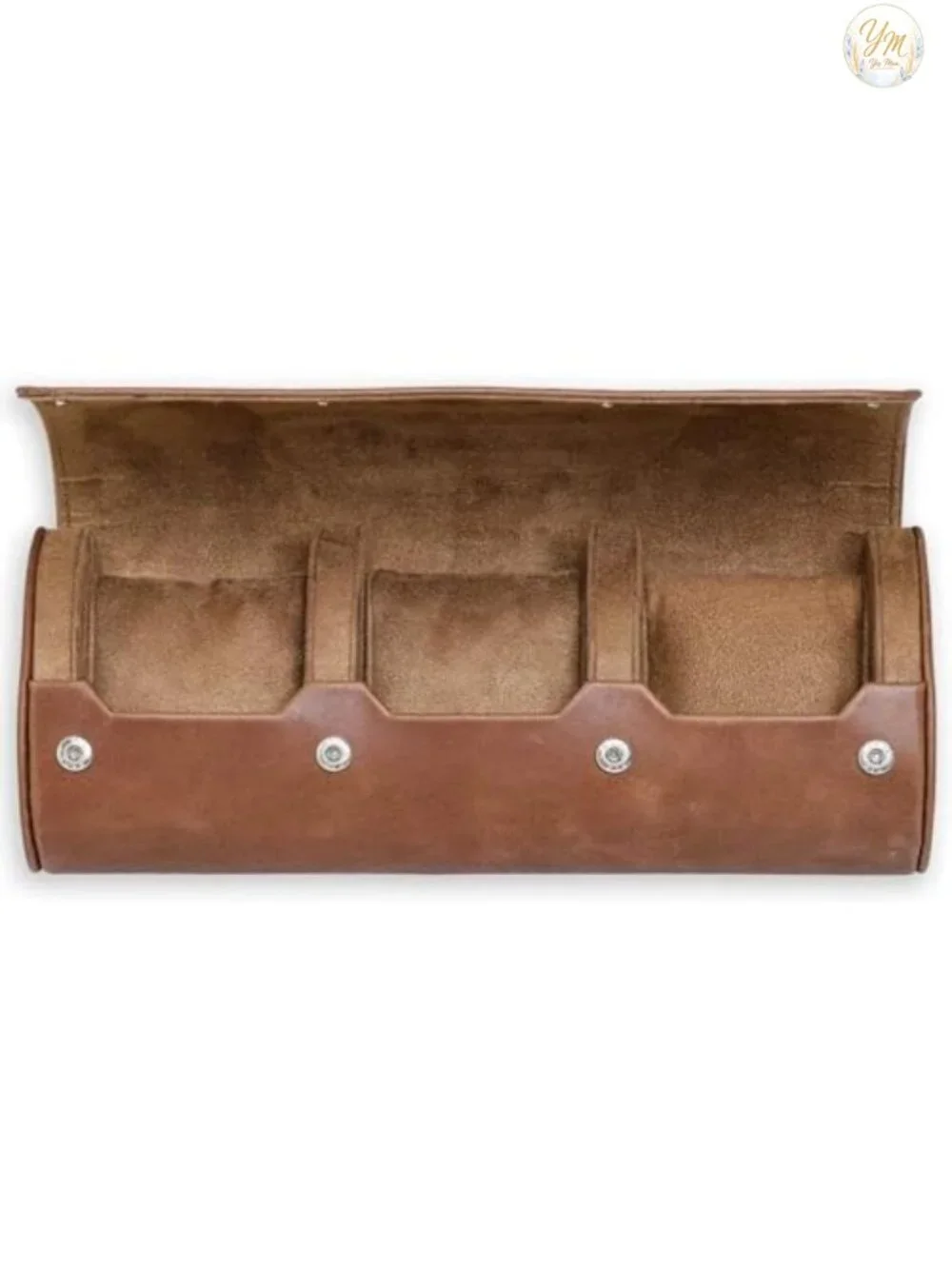 GENUINE LEATHER WATCH ROLL TRAVEL CASE FOR 3 WATCHES PORTABLE PROTECTION